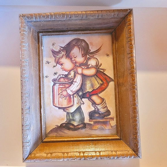 HUMMEL PRINT - Framed Vintage Hummel Print - Adorable! EVC - Picture 1 of 5